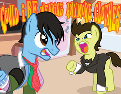 Size: 3300x2550 | Tagged: safe, artist:t-3000, oc, oc only, pony, chandler bing, clothes, duo, f.r.i.e.n.d.s, high res, joey tribbiani, ponified