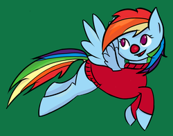 Size: 710x556 | Tagged: safe, artist:askseraswisp, rainbow dash, g4, clothes, female, rudolph, rudolph the red nosed reindeer, solo, sweater