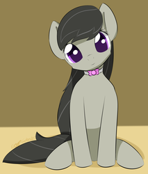 Size: 1365x1601 | Tagged: safe, artist:icy wings, octavia melody, earth pony, pony, g4, bowtie, cute, female, head tilt, looking at you, sitting, solo, tavibetes