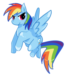 Size: 678x771 | Tagged: safe, artist:eeveebomb, rainbow dash, g4, backwards cutie mark, female, solo