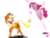 Size: 1600x1200 | Tagged: safe, artist:mushroomcookiebear, applejack, pinkie pie, pony, g4, duo, female, lesbian, ship:applepie, shipping, simple background, transparent background