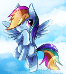 Size: 704x795 | Tagged: safe, artist:eeveebomb, rainbow dash, g4, female, smiling, solo