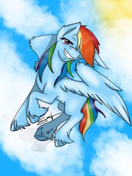 Size: 1024x1365 | Tagged: safe, artist:artistqueene, artist:endrqueen, rainbow dash, pony, g4, blank flank, female, solo, unshorn fetlocks