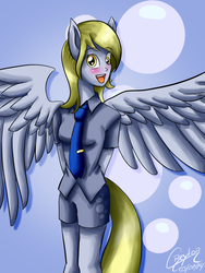 Size: 768x1024 | Tagged: dead source, safe, artist:creytor, derpy hooves, anthro, g4, female, human facial structure, solo