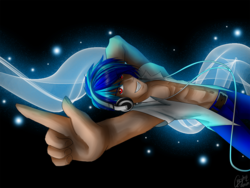 Size: 1024x768 | Tagged: safe, artist:creytor, dj pon-3, vinyl scratch, human, g4, humanized, male, record scrape, rule 63, sideways image, solo