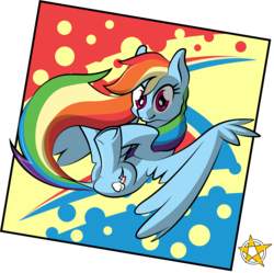 Size: 2671x2661 | Tagged: safe, artist:amberpendant, rainbow dash, g4, female, flying, high res, solo, underhoof