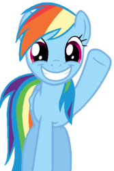 Size: 375x560 | Tagged: safe, rainbow dash, dragon quest, g4, my little pony: friendship is magic, simple background, smile and wave, smiling, transparent background, vector