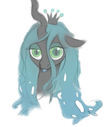 Size: 494x582 | Tagged: safe, artist:divlight, queen chrysalis, changeling, changeling queen, g4, :p, crown, female, jewelry, looking at you, regalia, solo, tongue out