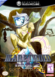 Size: 1536x2165 | Tagged: safe, artist:frist44, fluttershy, rarity, vampire fruit bat, anthro, g4, flutterbat, game cover, hazmat suit, helmet, metroid, nintendo, parody, zero suit