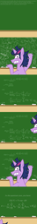 Size: 800x4800 | Tagged: safe, artist:jargon scott, edit, twilight sparkle, g4, chalkboard, comic, dusk shine, insanity, physics, punchline, rule 63, statistical physics, twilight snapple