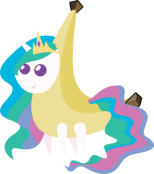 Size: 671x755 | Tagged: safe, artist:jeremydf93, princess celestia, pony, g4, banana, banana costume, bananalestia, clothes, costume, female, food, food costume, mare, pointy ponies, simple background, solo, transparent background