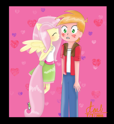 Size: 1024x1114 | Tagged: safe, artist:foxxy00candy, big macintosh, fluttershy, equestria girls, g4, blushing, female, humanized, male, ponied up, ship:fluttermac, shipping, straight, winged humanization