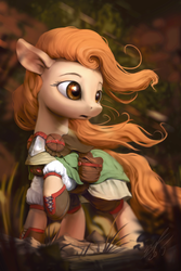 Size: 800x1200 | Tagged: safe, artist:assasinmonkey, oc, oc only, earth pony, pony, first contact war, clothes, female, mare, open mouth, raised hoof, saddle bag, shoes, solo, windswept mane