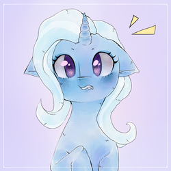 Size: 1000x1000 | Tagged: safe, artist:oouichi, trixie, pony, unicorn, g4, female, mare, solo, surprised