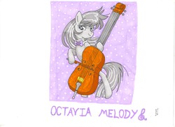 Size: 2340x1700 | Tagged: safe, artist:lupus lunarem, octavia melody, g4, bowtie, cello, female, musical instrument, playing, solo