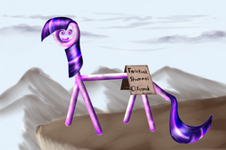 Size: 4500x3000 | Tagged: safe, artist:xormak, oc, oc only, oc:twistick shimmer, 1000 hours in ms paint, donut steel, high res, ms paint, quality, solo, stick figure, stick pony
