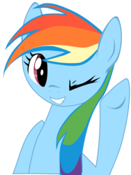 Size: 2667x3556 | Tagged: safe, artist:pintara, rainbow dash, g4, female, high res, simple background, solo, transparent background, vector, wink