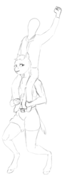 Size: 576x1536 | Tagged: safe, artist:lemurkatta, fluffy pony, anthro, anthro fluffy, monochrome