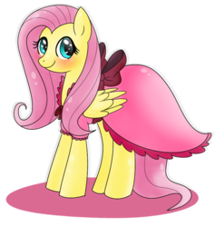 Size: 711x749 | Tagged: safe, artist:ixamxnoxgood, fluttershy, g4, blushing, clothes, cute, dress, female, simple background, solo, transparent background