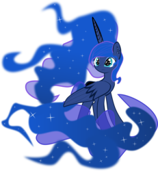 Size: 2377x2575 | Tagged: safe, artist:pintara, princess luna, alicorn, pony, g4, female, high res, mare, simple background, solo, sparkly mane, sparkly tail, tail, transparent background, vector