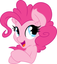 Size: 3000x3330 | Tagged: safe, artist:ambassad0r, artist:dfectivedvice, pinkie pie, g4, cute, diapinkes, ear fluff, female, high res, simple background, solo, transparent background, vector