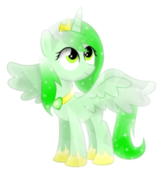 Size: 5000x5341 | Tagged: safe, artist:meteor-spark, oc, oc only, oc:princess emerald, alicorn, crystal pony, pony, .svg available, absurd resolution, alicorn oc, crystallized, palindrome get, simple background, solo, transparent background, vector
