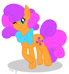 Size: 700x750 | Tagged: safe, artist:inklingmoe, sew-and-so, earth pony, pony, g3, g4, clothes, female, g3 to g4, generation leap, mare, scarf, solo