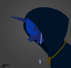 Size: 1938x1878 | Tagged: safe, artist:antnoob, princess luna, g4, cloak, clothes, crying, female, solo