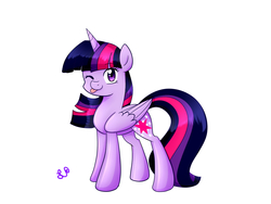 Size: 1024x768 | Tagged: safe, artist:le-poofe, twilight sparkle, alicorn, pony, g4, :p, female, mare, solo, twilight sparkle (alicorn), wink