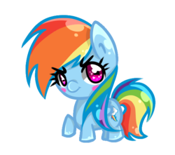 Size: 513x454 | Tagged: safe, artist:kero-paw, rainbow dash, g4, chibi, female, looking at you, simple background, solo, transparent background