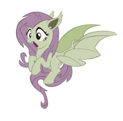 Size: 3000x2940 | Tagged: safe, artist:reynaruina, fluttershy, g4, female, flutterbat, high res, simple background, solo, transparent background