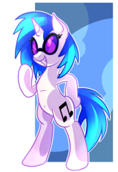 Size: 1570x2285 | Tagged: safe, artist:thebrokencog, artist:xwhitedreamsx, dj pon-3, vinyl scratch, pony, unicorn, g4, belly button, bipedal, collaboration, female, simple background, solo, transparent background, vinyl's glasses