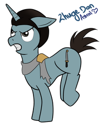 Size: 540x652 | Tagged: safe, artist:astraltempest, pony, baton, dynasty warriors, ponified, solo, zhuge dan