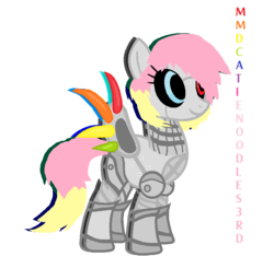 Size: 882x864 | Tagged: safe, artist:lonichedgehog, artist:mmdcatienoddles3rd, oc, oc only, robot, simple background, solo, white background