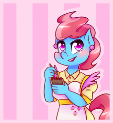 Size: 1530x1674 | Tagged: safe, artist:astrequin, cup cake, earth pony, anthro, g4, clothes, equestria girls outfit, female, heart eyes, solo, wingding eyes