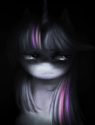 Size: 571x750 | Tagged: dead source, safe, artist:ventious, twilight sparkle, g4, animated, creepy, female, static