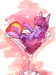 Size: 554x737 | Tagged: safe, artist:rt, berry punch, berryshine, earth pony, pony, g4, cocktail, cup of pony, drunk, female, micro, pixiv, solo