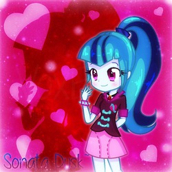 Size: 800x800 | Tagged: safe, artist:raridashisawesome, sonata dusk, equestria girls, g4, my little pony equestria girls: rainbow rocks, blushing, cute, heart, smiling, sonatabetes