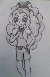 Size: 1024x1573 | Tagged: safe, artist:darthpinkie42, adagio dazzle, equestria girls, g4, monochrome, sketch, traditional art