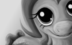 Size: 1829x1154 | Tagged: safe, artist:winternachts, pinkie pie, g4, close-up, female, monochrome, smiling, solo