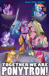 Size: 1476x2312 | Tagged: safe, artist:jorobro, applejack, fluttershy, pinkie pie, rainbow dash, rarity, twilight sparkle, alicorn, pony, g4, crossover, female, golion, mane six, mare, mecha, twilight sparkle (alicorn), voltron, voltron lion force