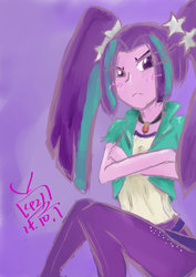 Size: 1024x1450 | Tagged: safe, artist:milkitalix, artist:sapphirevision421, aria blaze, equestria girls, g4, female, solo