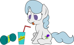 Size: 2152x1306 | Tagged: safe, artist:ideltavelocity, royal blue, earth pony, pony, g4, cup, female, filly, foal, lemonade, simple background, solo, tongue out, transparent background