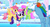 Size: 1099x597 | Tagged: safe, screencap, derpy hooves, dizzy twister, endless clouds, lightning bolt, lyra heartstrings, merry may, orange swirl, pumpkin tart, rainbow dash, rainbowshine, rarity, sunny moon, white lightning, wing wishes, pegasus, pony, unicorn, g4, season 1, sonic rainboom (episode), background character, background pony, background pony audience, butt, carrying, cheering, clone, cloudiseum, confetti, derpies, female, flying, irrational exuberance, lipstick, lyra doing lyra things, makeup, mare, plot, pronking, rarity being rarity, smiling, streamers