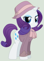 Size: 2246x3082 | Tagged: safe, artist:madmax, artist:scarletlightning565, rarity, pony, unicorn, fallout equestria, g4, fanfic, female, hat, high res, hooves, horn, mare, ministry mares, ministry of image, simple background, solo