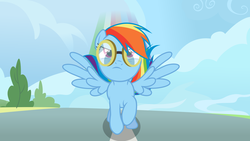 Size: 5333x3000 | Tagged: safe, artist:theshadowstone, rainbow dash, g4, face, female, goggles, running, solo