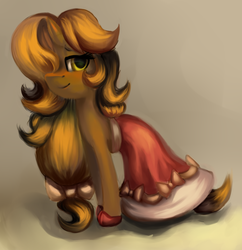 Size: 851x879 | Tagged: dead source, safe, artist:moonseeker, oc, oc only, oc:lily cureheart, pony, clothes, dress, solo