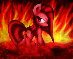 Size: 2000x1600 | Tagged: safe, artist:heavymetalbronyyeah, pinkie pie, g4, female, fire, metal mena, pinkamena diane pie, solo