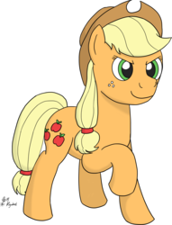 Size: 2698x3531 | Tagged: safe, artist:mkogwheel, applejack, g4, 2010s, 2015, female, high res, simple background, smiling, solo, transparent background