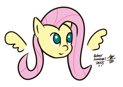 Size: 784x558 | Tagged: safe, artist:vanillafox2035, fluttershy, g4, chibi, female, simple background, solo